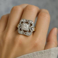 Elegant Vintage Zirconia Gold Ring