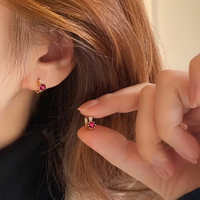 Ruby Spark Earrings