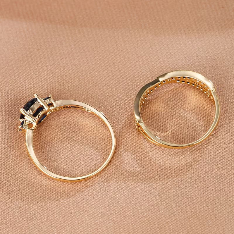 Emerald Duo Ring Set