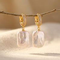 Baroque Pearl Gold Drop Earrings