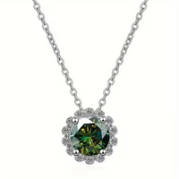 Moss Agate Geometric Round Necklace