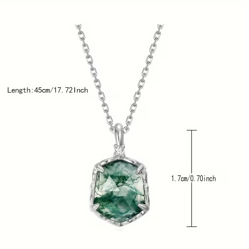 Moss Agate Crystal Necklace