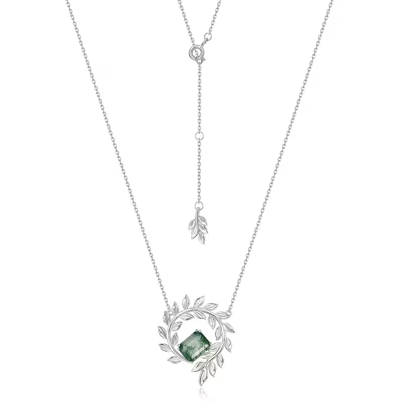 Moss Agate Fern Necklace