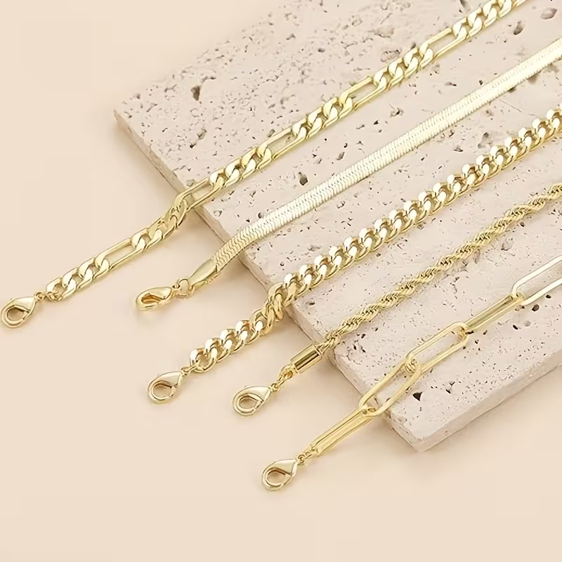 Gold Elegant Tennis Ball Chain Bracelet