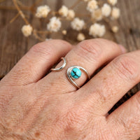 Bohemian Turquoise Resin Inlay Adjustable Ring