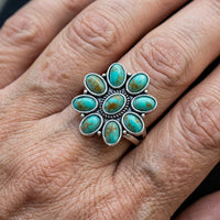 Turquoise Vintage Resin Flower Ring
