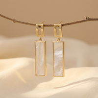Acrylic Drop Earrings Gold Plated