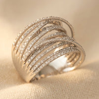 Vintage Layered Zirconia Stainless Steel ring
