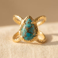 Bohemian Teardrop Turquoise Ring