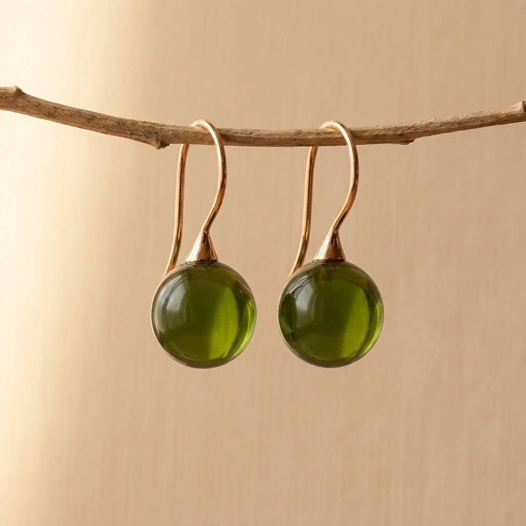 Green Bright Drop Earrings