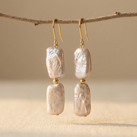 Handmade Baroque Pearl Hook Earrings