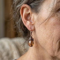 Boho Handcrafted Distressed Metal Wrap Earrings