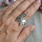Bohemian Dragonfly Spoon Antique Silvery Ring