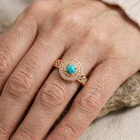 Vintage Turquoise Zirconia Ring