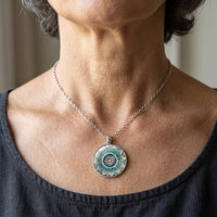 Rounded Blue Mandala Necklace