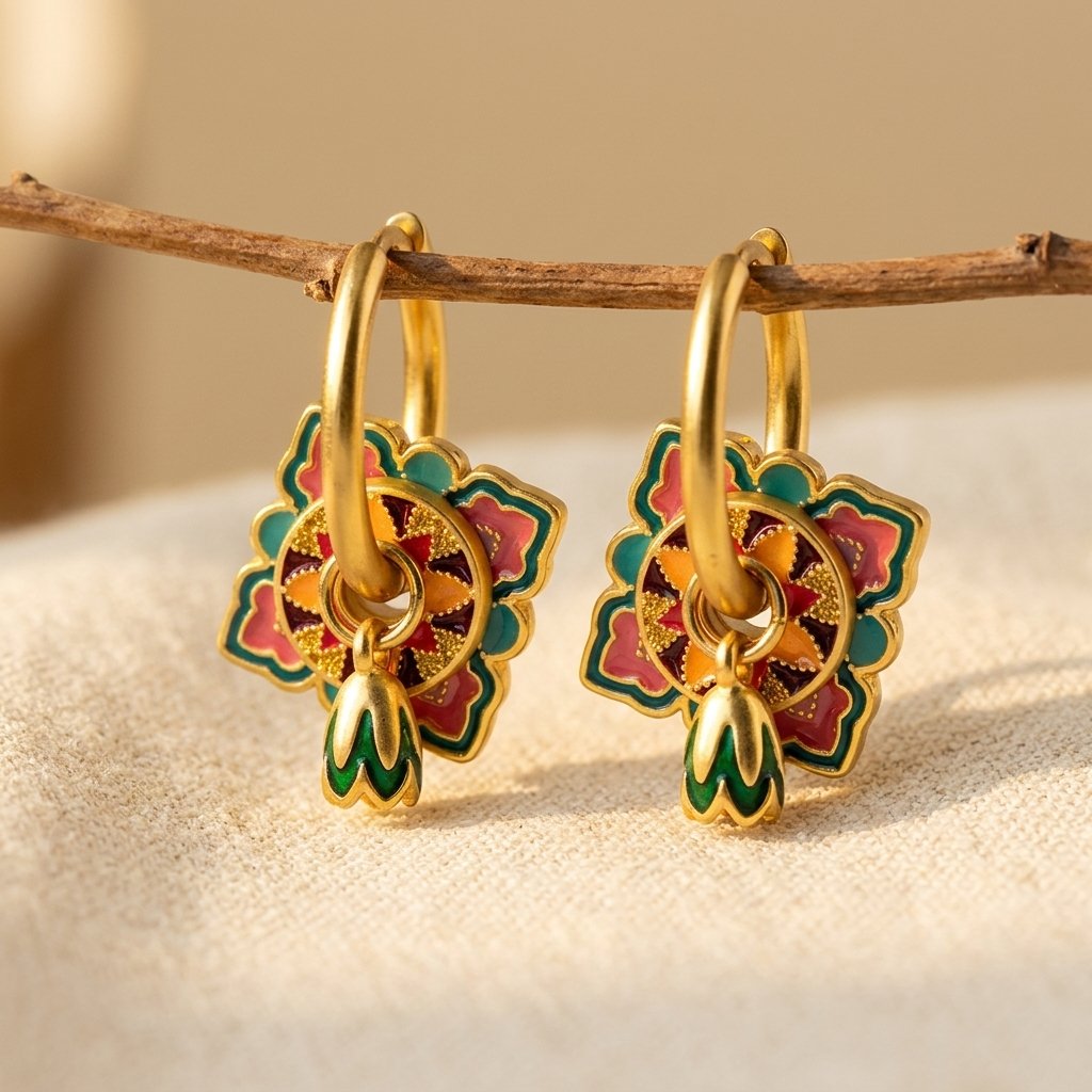 High-End Enamel Painted Clip-On Earrings