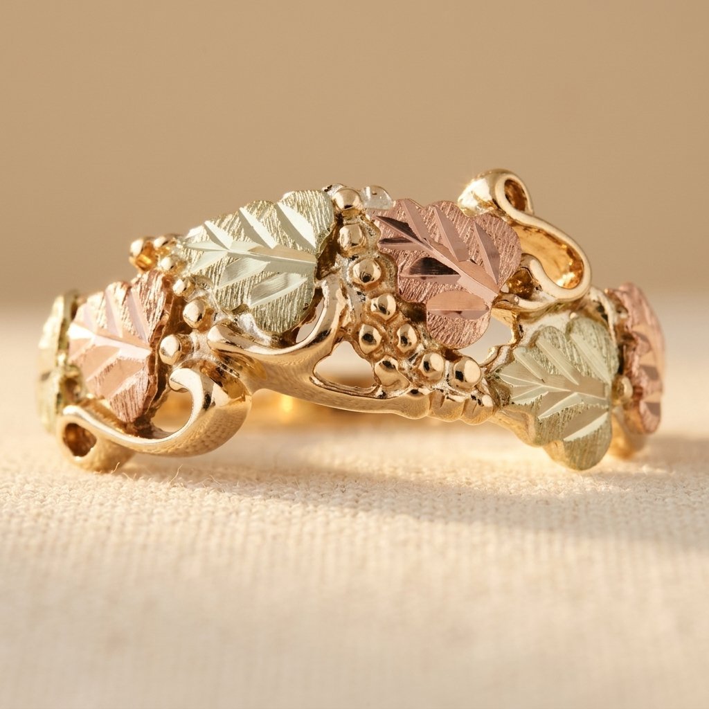 Elegant Vintage Bohemian Copper With Pink Green Ring