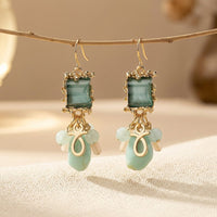 Pair Retro Bead Clip-On Earrings