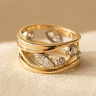 Vintage Gold-Tone Finish &amp; Zirconia ring