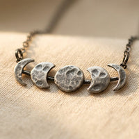 Silver Moon Circle Necklace