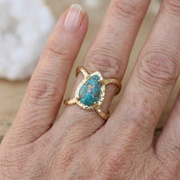 Bohemian Teardrop Turquoise Ring