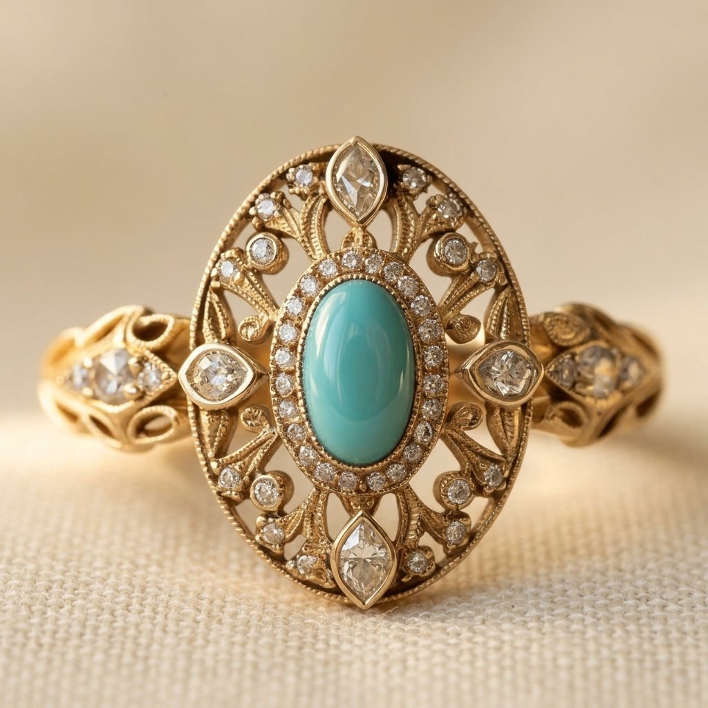 Turquoise Zirconia Ring
