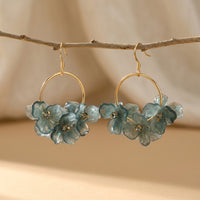 Chic 3D Geometric Flower Hoop Earrings