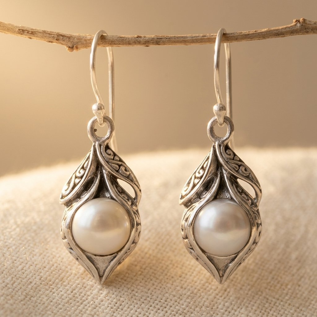 Retro Bohemian Imitation Pearl Earrings