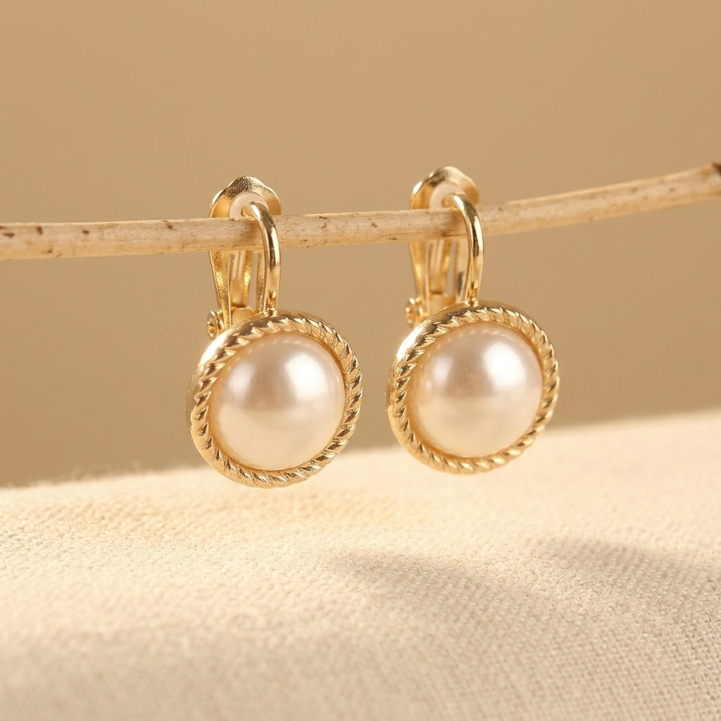 Vintage French Baroque Pearl Earrings
