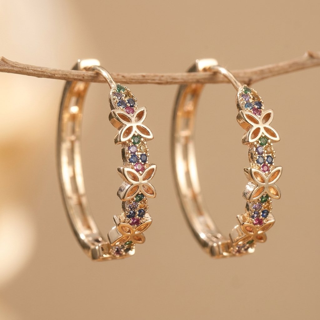 Elegant Bohemian Butterfly Flower Dangle Earrings