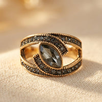 Elegant Black Crystal ring