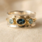 Vintage Blue Inlaid Stones Gold-Tone Finish &amp; ring