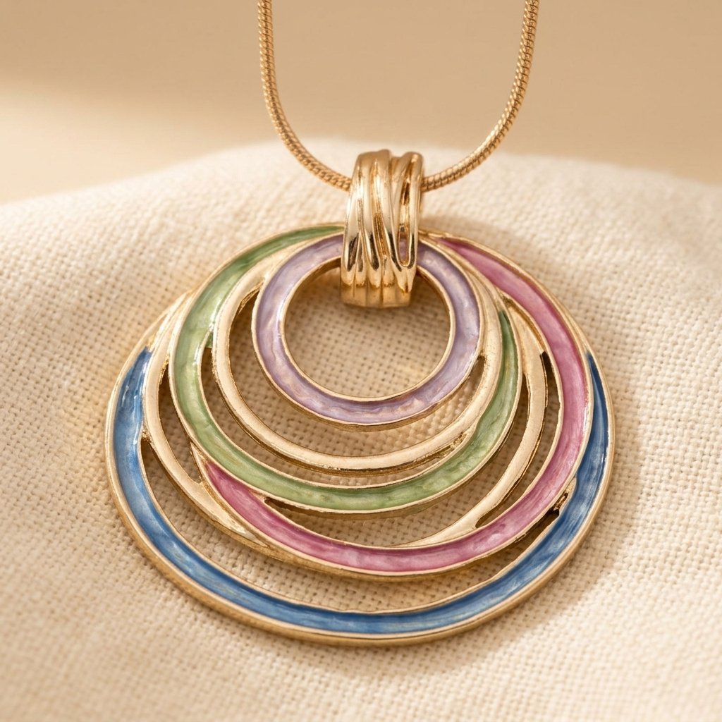 Bohemian Multicolor Marbled Necklace