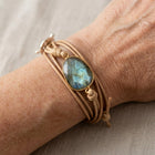 Vintage Leather Stone Bracelet