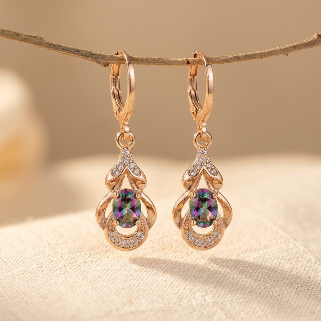 Plated Bohemian Ethnic Drop Earrings