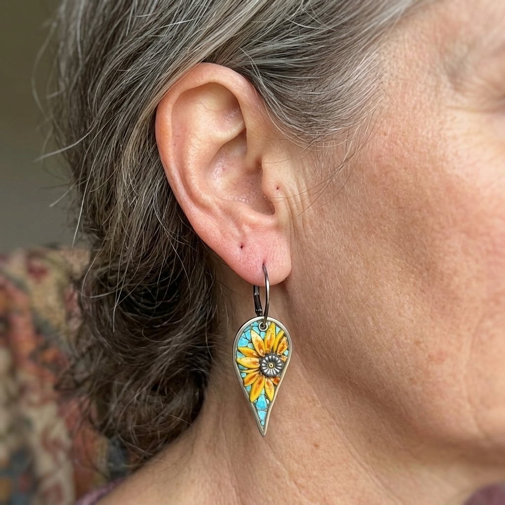 Sunflower Dangle Earrings