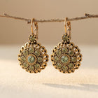 Inlaid Synthetic Zirconia Hollow Flower Drop Earrings