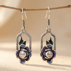 Lotus Flower Silvery Drop Earrings