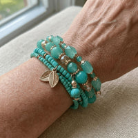 4-piece Boho Mint Turquoise Bracelet