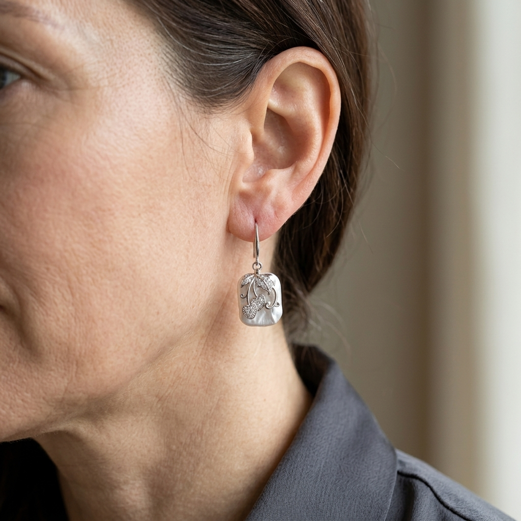 Silver Baroque Pearl Drop Earrings
