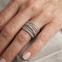Vintage Layered Zirconia Stainless Steel ring