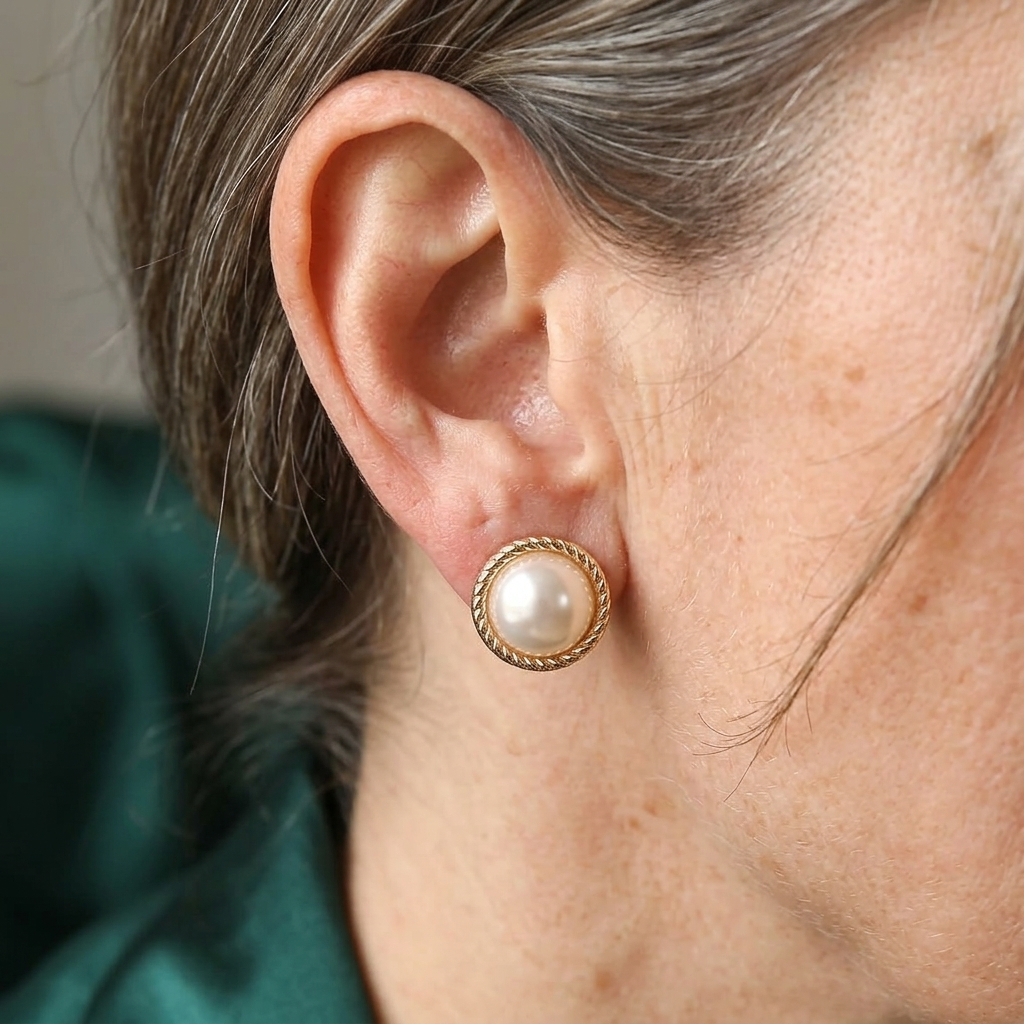 Vintage French Baroque Pearl Earrings