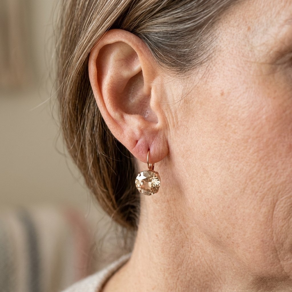 Vintage Zirconia Rose Gold-Tone Finish earrings