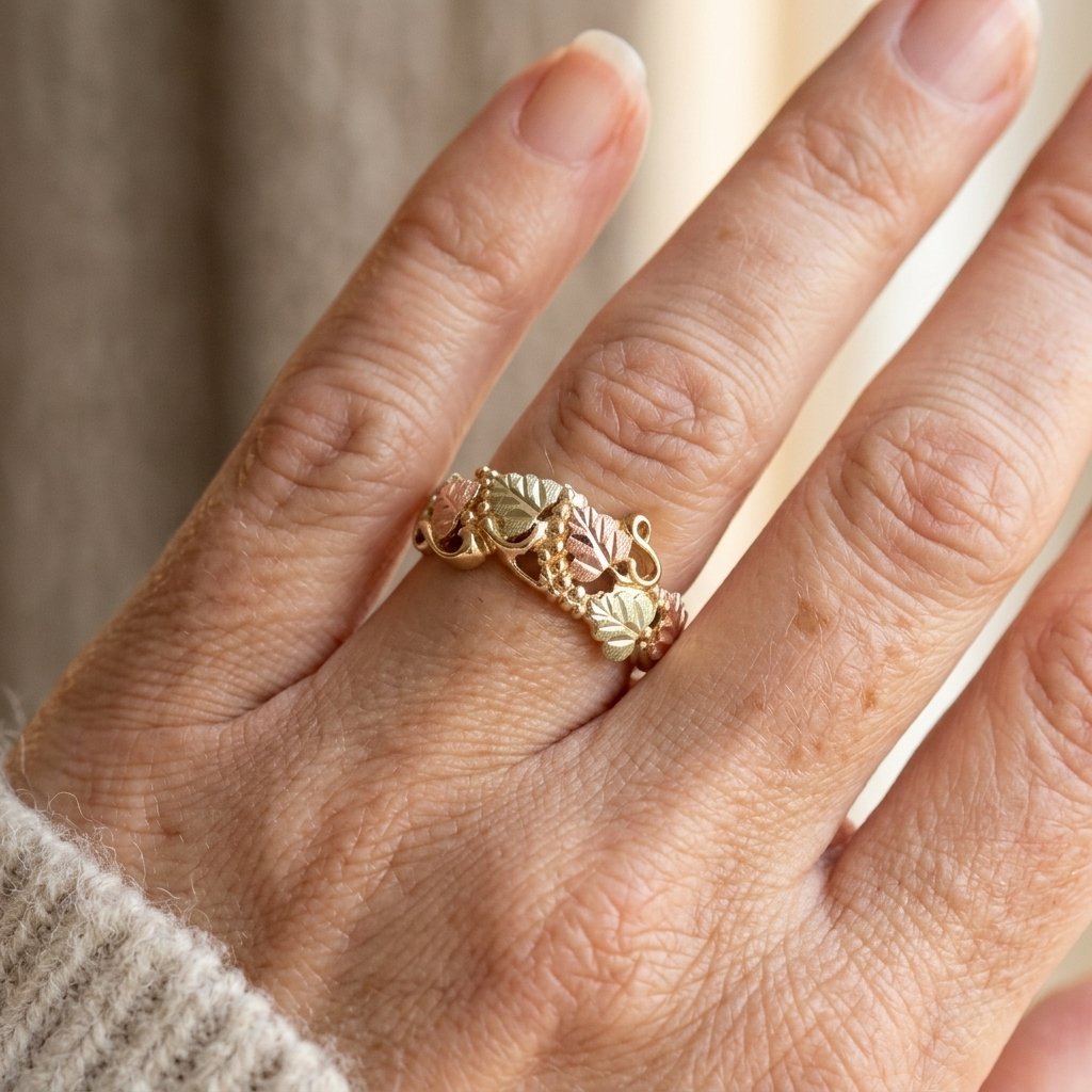 Elegant Vintage Bohemian Copper With Pink Green Ring