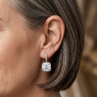 925 Sterling Silver Elegant Moissanite Halo Stud Earrings Wholesale In Earring