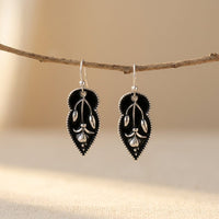 Silver Floral Dangle Earrings