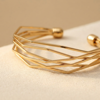 A-Shaped Golden Bangle Bracelet