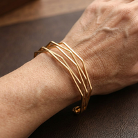 A-Shaped Golden Bangle Bracelet