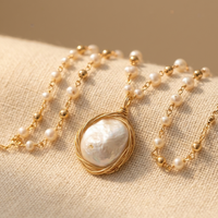 Baroque Pearl Gold Pendant Necklace