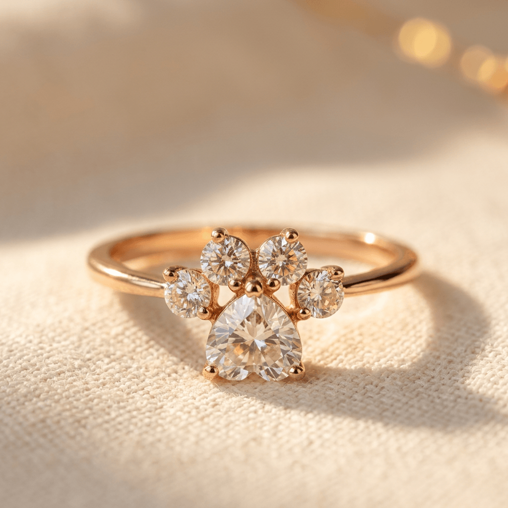 Vintage Zirconia Paw Ring